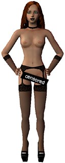 The Sims 2 - female adult high heels suspenders black -front- Download