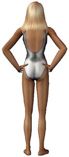 The Sims 2 female adult swimsuite silver2 back Download