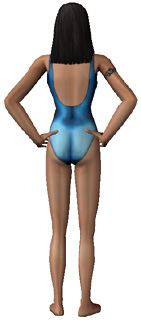 The Sims 2 female adult swimsuite blue back Download