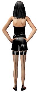 The Sims 2 female adult skirt suspenders black1 back Download