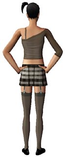The Sims 2 female adult school black back Download