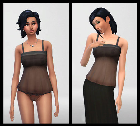 xSIMS The Sims 4 Transparent Black Top Download