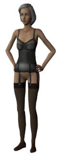 The Sims female elder corset corsage black 1 1 Download