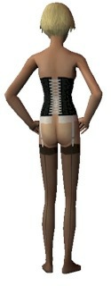 The Sims female teen victorian underbreast corset black with white 1 2 Download