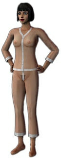 The Sims 2 - female adult pj white transparent -front- Download