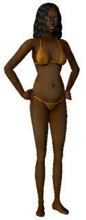 The Sims 2 - female adult mini swim suite orange -front- Download
