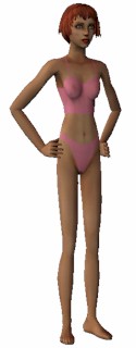 The Sims 2 - female adult bustier set slim body rose -front- Download